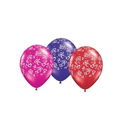 Dainty Hearts Around Balloons - Click Image to Close